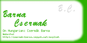 barna csermak business card