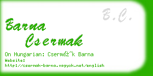 barna csermak business card